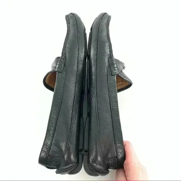 J&M flex Johnston & Murphy loafers size 10 black leather horsebit driving